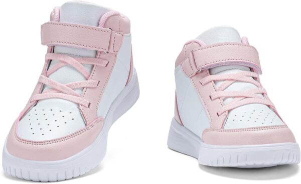 Kids Trainers Boys High Top School Tennis Sneakers for Girls Running Adjustable Strap Shoes - Image 5