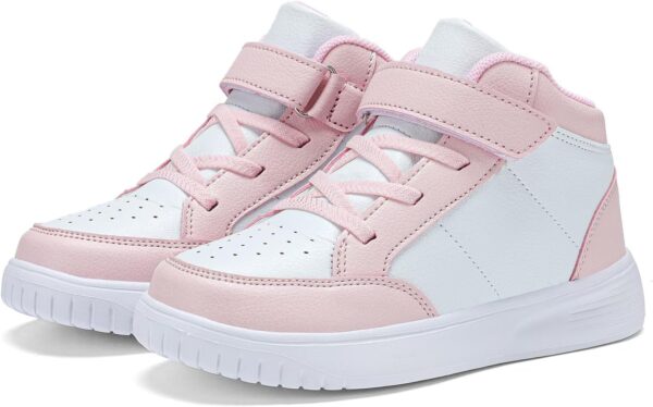 Kids Trainers Boys High Top School Tennis Sneakers for Girls Running Adjustable Strap Shoes - Image 7
