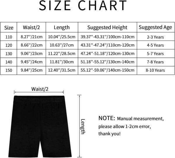 Auranso Girls Dance Shorts Breathable and Safety Dress Short 6 Pack Kids Stretchy Dancing Bike Pants for Girl Size 2-10 Years - Image 3