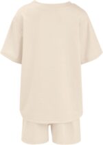 Girls Tracksuit Set Kids Trendy T-shirt + Shorts 2 Piece Outfit Summer Fashion Short Sleeve Fox Letter Print Tops with Loose Jogger Shorts Y2k Activewear Casual Sweatshirt Gym Set UK - Image 6