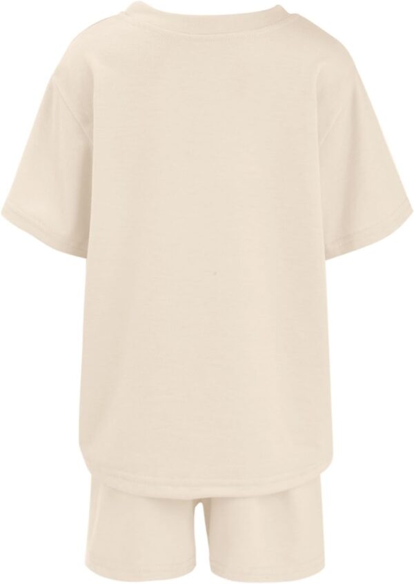 Girls Tracksuit Set Kids Trendy T-shirt + Shorts 2 Piece Outfit Summer Fashion Short Sleeve Fox Letter Print Tops with Loose Jogger Shorts Y2k Activewear Casual Sweatshirt Gym Set UK - Image 6