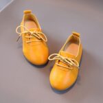 Infant Baby Boys Girls Classic PU Leather Wedding Loafers Toddler 𝐎xford Dress Shoes First Steps Walking Flat Lazy Crib Shoe Premium Soft Anti-Slip Rubber Sole Shoe (Yellow, 8.5 Toddler) - Image 4