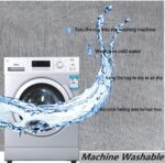 Short Pile Rug, Non-Slip Washable Rugs for Bedroom,Chenille Thin Carpet for Kids Room, Office, Lounge,Soft Area Rugs for Living Room (Dark Grey, 60×90cm) - Image 5