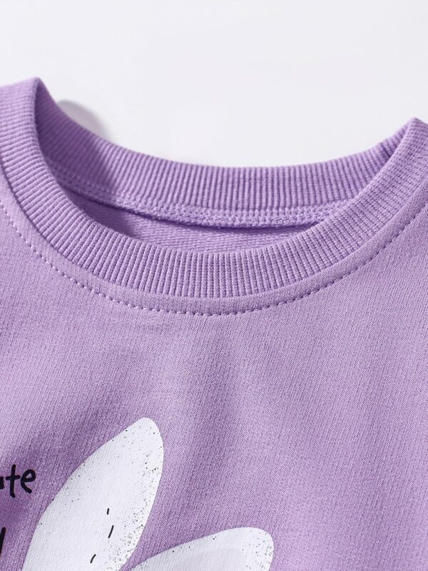 Toddler Girls Summer Short Outfits Clothes Set Kids Unicorn Bunny Animal Print Short Sleeve Cotton T-Shirt Dresses Tops and Shorts 2 Piece Crewneck Sleeveless Clothing Set Age 1-7 Years Old - Image 3