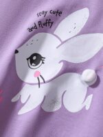 Toddler Girls Summer Short Outfits Clothes Set Kids Unicorn Bunny Animal Print Short Sleeve Cotton T-Shirt Dresses Tops and Shorts 2 Piece Crewneck Sleeveless Clothing Set Age 1-7 Years Old - Image 4