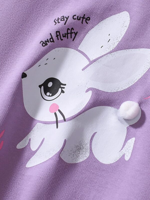 Toddler Girls Summer Short Outfits Clothes Set Kids Unicorn Bunny Animal Print Short Sleeve Cotton T-Shirt Dresses Tops and Shorts 2 Piece Crewneck Sleeveless Clothing Set Age 1-7 Years Old - Image 4