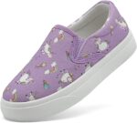 maxvinci Kids Slip On Canvas Shoes Girls Boys Casual Trainers Breathable Flat Sneakers Pumps Plimsoles with Cartoon Pattern Print