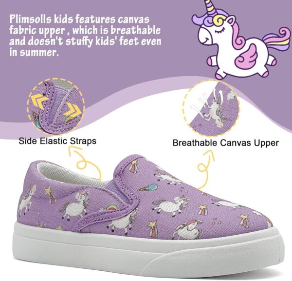 maxvinci Kids Slip On Canvas Shoes Girls Boys Casual Trainers Breathable Flat Sneakers Pumps Plimsoles with Cartoon Pattern Print - Image 4