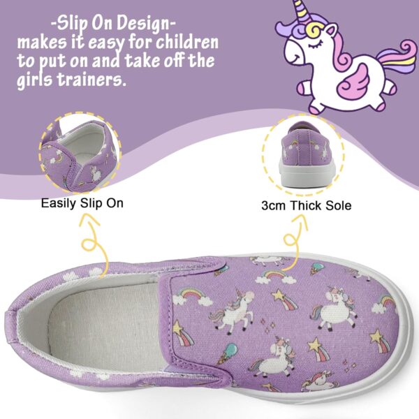 maxvinci Kids Slip On Canvas Shoes Girls Boys Casual Trainers Breathable Flat Sneakers Pumps Plimsoles with Cartoon Pattern Print - Image 5