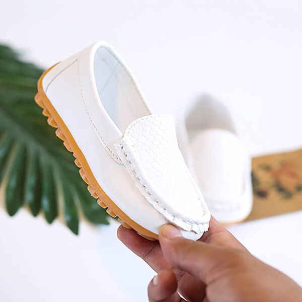 Toddler Little Kid Boys Girls Soft Slip On Loafers Dress Flat Shoes Boat Shoes Leisure Shoes Baby Shoes Girls Shoes Casual Shoes Hiking Shoes Children's Shoes Single Shoes Baby Shoes, White, 26 - Image 2