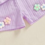 Baby Girl Summer Clothes 3D Flower Embroidery Smocked Tunic Top Casual Shorts Set 2Pcs Toddler Summer Outfit 9M-4Y - Image 7