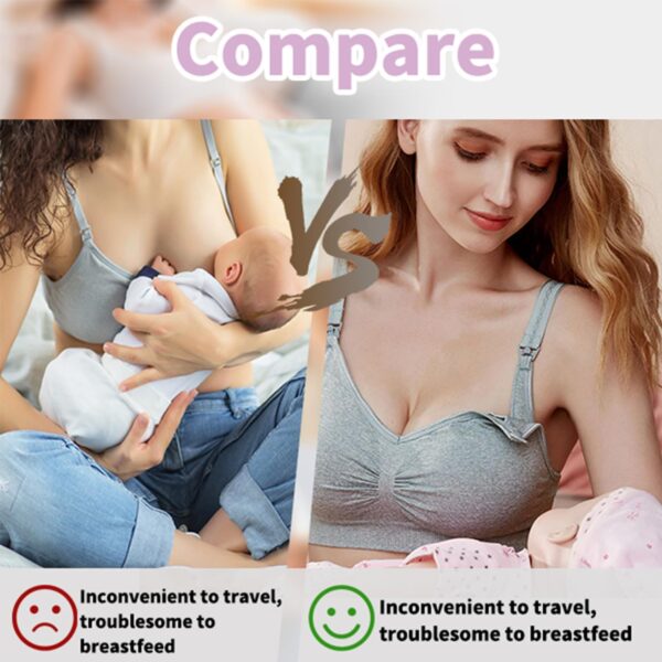 3 Pack Women's Nursing Bra, Night Sleep Nursing Bra Maternity Bra Sleeping Bra with Removable Breast Pads and Extenders Seamless Wire Free Maternity Bra - Image 5