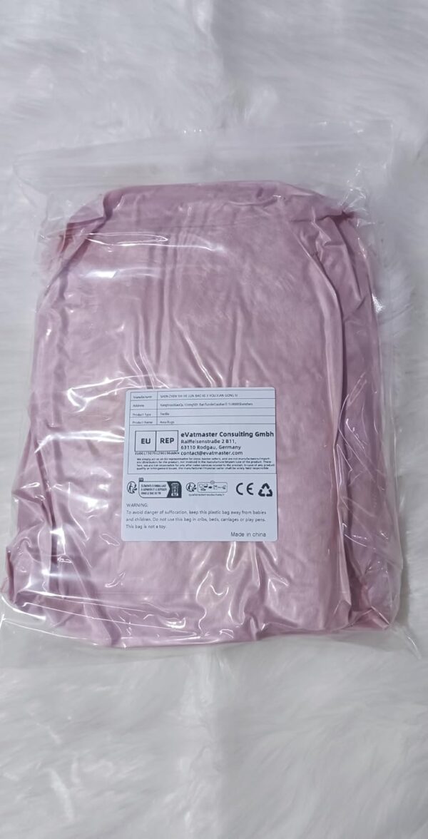 Rugs Living Room,Pink Sheepskin Rug,High Pile Fluffy Faux Fur Rug,Area Rugs for Bedroom,Shaggy Fur Rug for Lounge Room,Non-Slip Washable Rug（Pink-Irregular,60x120cm） - Image 7