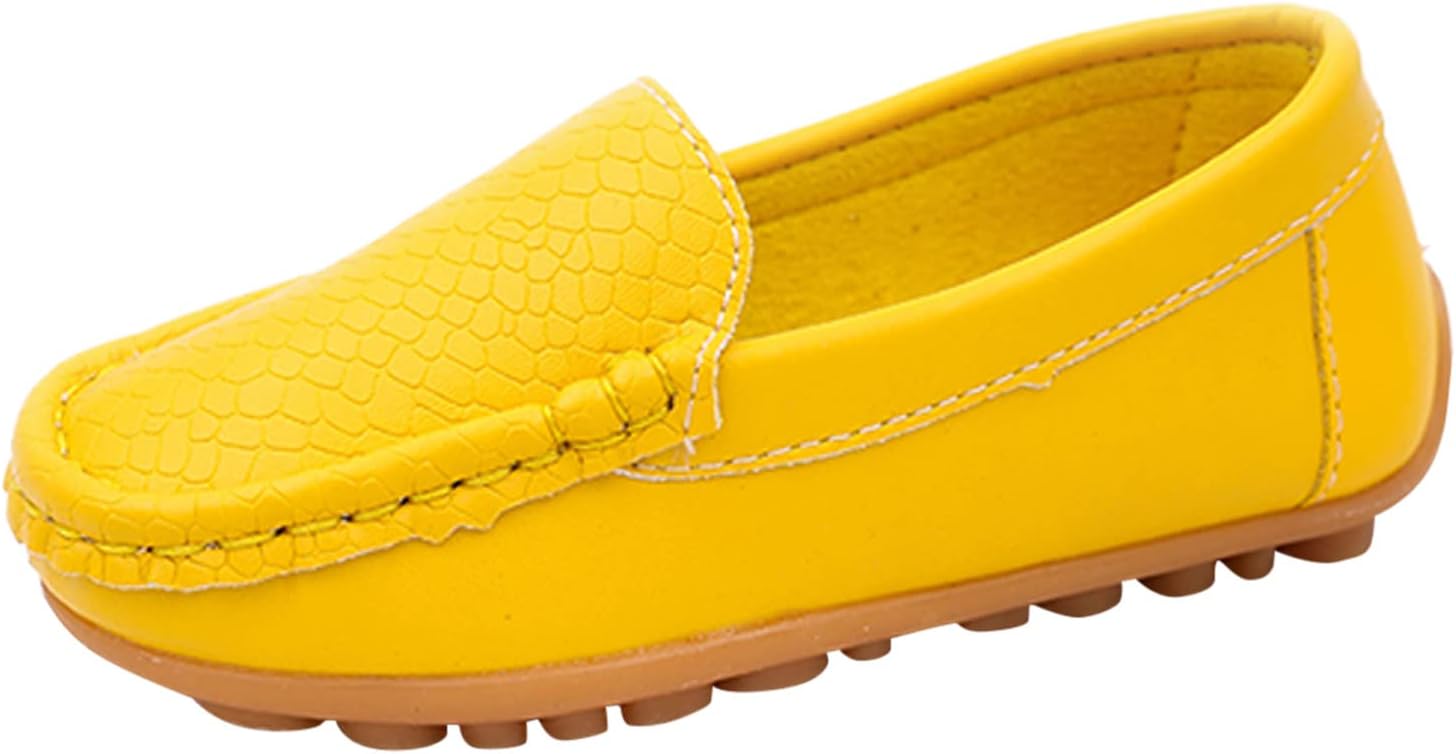 1745203481_51IeSVgzwwL._AC_SL1500_.jpg Toddler Little Kid Boys Girls Soft Slip On Loafers Dress Flat Shoes Boat Shoes Leisure Shoes Baby Shoes Girls Shoes Casual Shoes Hiking Shoes Children's Shoes Single Shoes Baby Shoes, yellow, 33 - Image 1
