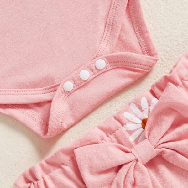 Baby Girl 3Pcs 1st Birthday Outfits Letter Embroidery Long Sleeve Romper with Floral Pattern Long Pants Set Headband Toddler Clothes Girls Birthday Gift - Image 6