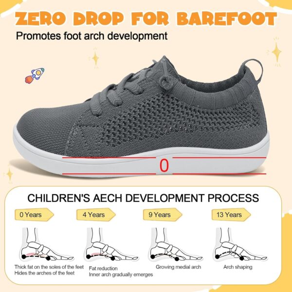 JOINFREE Toddler Wide Shoes Girls Boys Breathable Fashion Shoes Kids Barefoot Minimalist Shoes Zero Drop Slip on Tennis Sneakers - Image 3