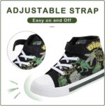 Kids Light Up Trainers, Boys Girls High Top Pumps Flashing Sneakers Toddler Easy Fasten Canvas Shoes - Image 3