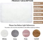 Sheepskin Rug,Soft Faux Fur Rug,White Rugs for Bedroom,Fluffy Rugs Living Room,Small High Pile Rug,Non-Slip Area Rugs,Thick Shaggy Bedroom Mat(White,40x60cm) - Image 2