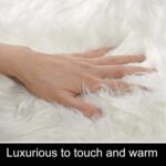 Sheepskin Rug,Soft Faux Fur Rug,White Rugs for Bedroom,Fluffy Rugs Living Room,Small High Pile Rug,Non-Slip Area Rugs,Thick Shaggy Bedroom Mat(White,40x60cm) - Image 4