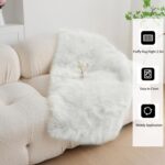 Sheepskin Rug,Soft Faux Fur Rug,White Rugs for Bedroom,Fluffy Rugs Living Room,Small High Pile Rug,Non-Slip Area Rugs,Thick Shaggy Bedroom Mat(White,40x60cm) - Image 5