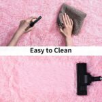 Ceneco Pink Rug,Small Rugs for Bedroom,Fluffy Rugs Living Room,Washable Non-Slip Square Carpet,Shaggy Thick Bedside Carpet for Girls Bedroom(Pink, 60x120 cm) - Image 4