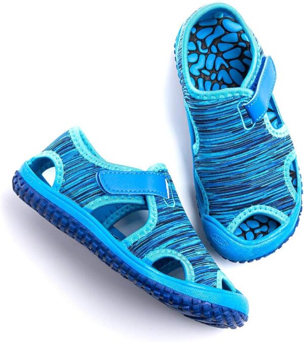 Hitmars Boys Girls Sandals Kids Summer Breathable Walking Sandal Anti Slip Infant Toddler Beach Shoes Pink Purple Blue Grey Green (Toddler/Little Kid/Big Kid) Blue1 4.5 UK Child EU 21 - Image 7