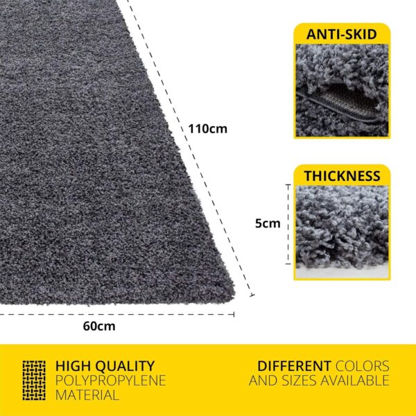 Small Large Shaggy Rug Modern Rugs Living Room Extra Large Small Medium Rectangular Size Soft Touch Thick Pile Living Room Area Rugs Non Shedding (Cream, 60x110 cm) - Image 2