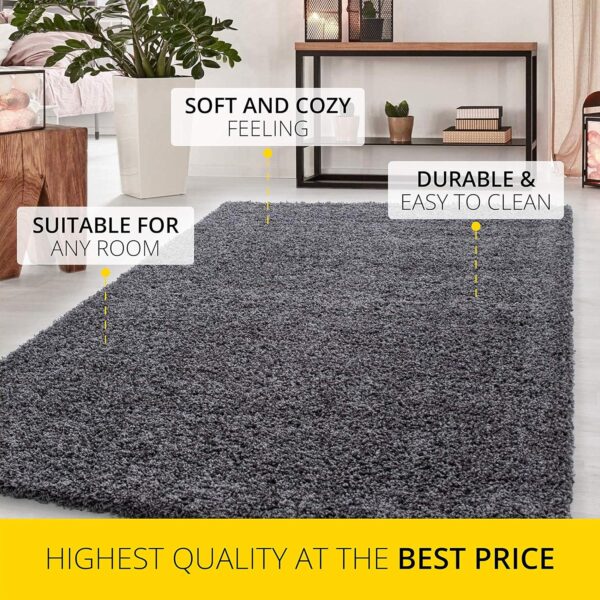 Small Large Shaggy Rug Modern Rugs Living Room Extra Large Small Medium Rectangular Size Soft Touch Thick Pile Living Room Area Rugs Non Shedding (Cream, 60x110 cm) - Image 6