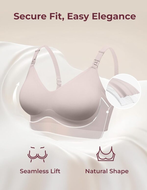 momcozy Nursing Bras for Breastfeeding, YN21 Seamless Ultra Comfort Maternity Bra, Natural Shape, Pregnancy Sleep Bralette - Image 3