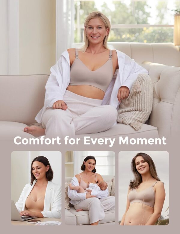momcozy Nursing Bras for Breastfeeding, YN21 Seamless Ultra Comfort Maternity Bra, Natural Shape, Pregnancy Sleep Bralette - Image 7