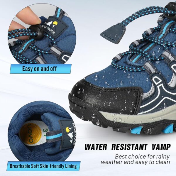 UOVO Boys Trainers Kids Water Resistant Walking Shoes Sports Outdoor Sneakers Children Trekking Hiking Footwear Running Shoes Size 11.5 UK Child to 5.5 UK - Image 3