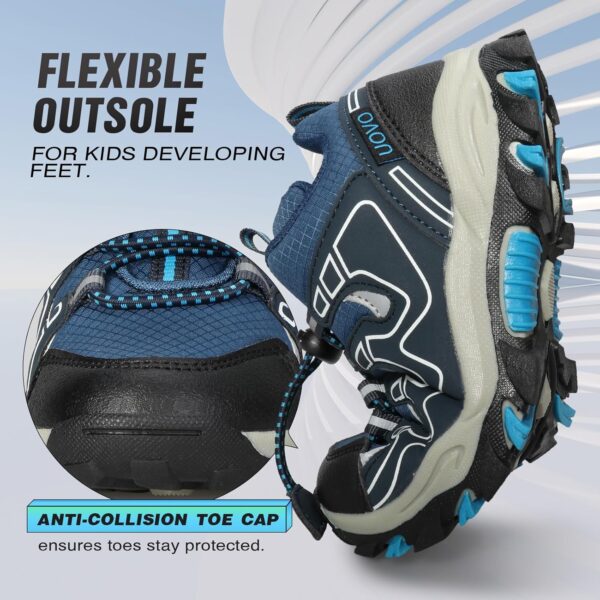 UOVO Boys Trainers Kids Water Resistant Walking Shoes Sports Outdoor Sneakers Children Trekking Hiking Footwear Running Shoes Size 11.5 UK Child to 5.5 UK - Image 4