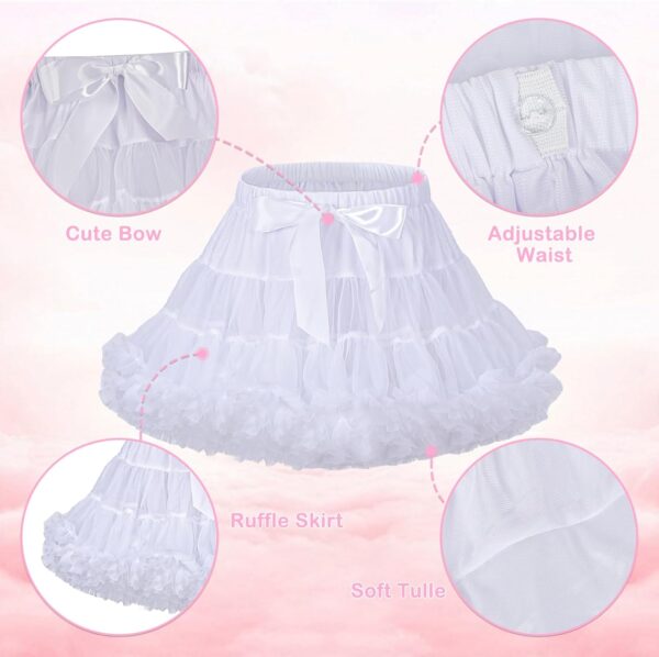 LACOFIA Girl's Tutu Skirt Toddler Ruffle Layered Tulle Skirt Princess Tutu Pettiskirt Party Dance Bubble Mini Skirt (0-10 Years) - Image 3