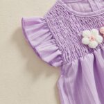 Baby Girl Summer Clothes 3D Flower Embroidery Smocked Tunic Top Casual Shorts Set 2Pcs Toddler Summer Outfit 9M-4Y - Image 6