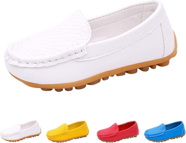 Toddler Little Kid Boys Girls Soft Slip On Loafers Dress Flat Shoes Boat Shoes Leisure Shoes Baby Shoes Girls Shoes Casual Shoes Hiking Shoes Children's Shoes Single Shoes Baby Shoes, White, 30 - Image 3