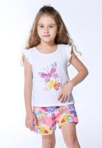Toddler Girls Summer Short Outfits Clothes Set Kids Unicorn Bunny Animal Print Short Sleeve Cotton T-Shirt Dresses Tops and Shorts 2 Piece Crewneck Sleeveless Clothing Set Age 1-7 Years Old - Image 2