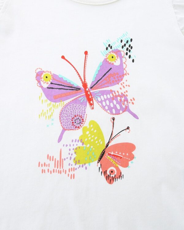 Toddler Girls Summer Short Outfits Clothes Set Kids Unicorn Bunny Animal Print Short Sleeve Cotton T-Shirt Dresses Tops and Shorts 2 Piece Crewneck Sleeveless Clothing Set Age 1-7 Years Old - Image 5