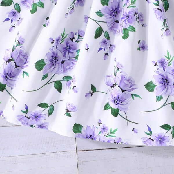 Kids Toddler Girls Dress with Cardigan 2 Piece Outfits Set Floral Sleeveless Dress and Long Sleeve Ruffled Cardigan Bolero Shrug Coat - Image 6