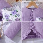 Kids Toddler Girls Dress with Cardigan 2 Piece Outfits Set Floral Sleeveless Dress and Long Sleeve Ruffled Cardigan Bolero Shrug Coat - Image 7