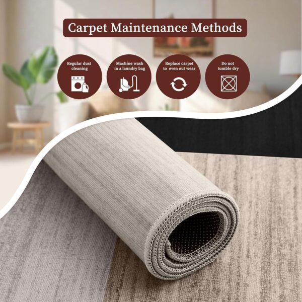 Hafaa Area Rugs Living Room - Printed Rugs for Bedroom 60x110 Cm Non Shedding Modern Floor Carpet Soft Touch Geometric Style Classic Small Rug (Milo Neutral) - Image 8