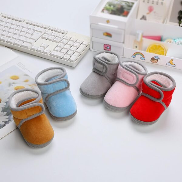 Baby Shoes Fleece Warm Booties Shoes Fashion Solid Color Non Slip Breathable Toddler Boots Boys Loafers - Image 3