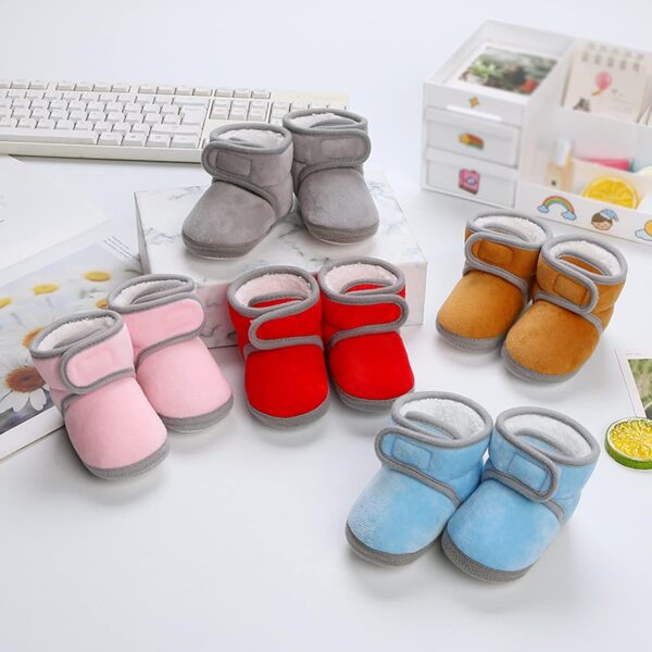 Baby Shoes Fleece Warm Booties Shoes Fashion Solid Color Non Slip Breathable Toddler Boots Boys Loafers - Image 4