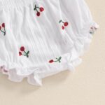 HodJIU Baby Girl Summer Outfits Bow Print Flying Sleeve Smock Tunic Shirt Top Elastic Waist Ruffled Bloomers 2 Pcs Set Cute Clothes for Little Girls - Image 6
