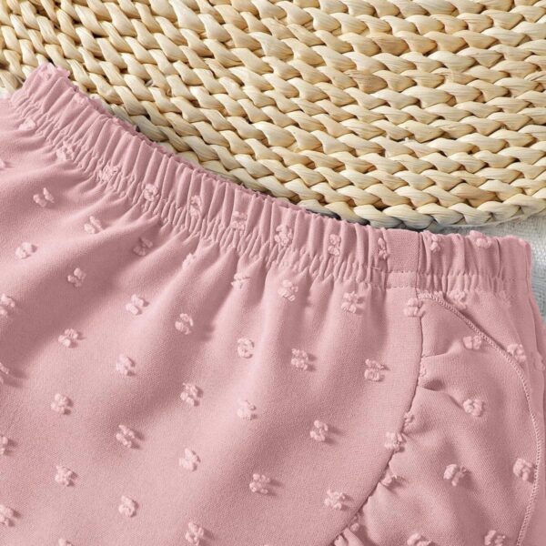 QUNERY Toddler Baby Girl Clothes Ruffle Sleeve Tops Swiss Dot Skirt Infant Summer Outfits - Image 5