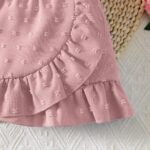 QUNERY Toddler Baby Girl Clothes Ruffle Sleeve Tops Swiss Dot Skirt Infant Summer Outfits - Image 6