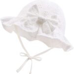 XIAOHAWANG Baby Girl Sun Hat Embroidered Flowers Toddler Bucket Hats Summer Cap for Infant Girls