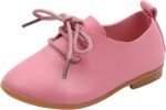 Infant Baby Boys Girls Classic PU Leather Wedding Loafers Toddler 𝐎xford Dress Shoes First Steps Walking Flat Lazy Crib Shoe Premium Soft Anti-Slip Rubber Sole Shoe (Pink, 11 Little Child)