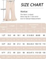 FEOYA Kids Girls Flare Pants Cotton Stretchy Tights Elastic Waist Ruffle Leggings Toddler Casual Bell Bottoms Trousers for 1-8 Years - Image 4