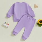 Toddler Boys Girls Birthday Outfits Letter Embroidery Long Sleeve Sweatshirt Pullover + Pocket Pants 2PCs Baby Girls Boys Clothing Sets Birthday Gift - Image 3