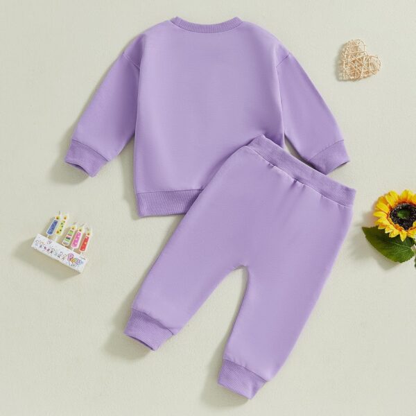 Toddler Boys Girls Birthday Outfits Letter Embroidery Long Sleeve Sweatshirt Pullover + Pocket Pants 2PCs Baby Girls Boys Clothing Sets Birthday Gift - Image 3